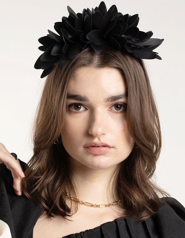 Black Petal Statement Headband