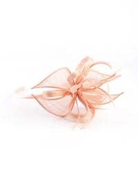 Blush Petal Looped Mesh Sinamay Fascinator - link has visual effect only