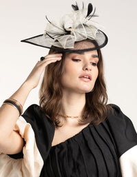 Black & White Sinamay Feathered Fascinator - link has visual effect only