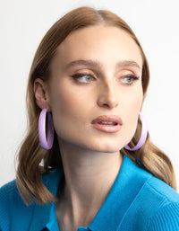 Purple Matte 60mm Hoop Earrings - link has visual effect only