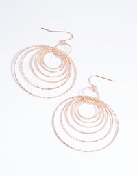 Rose Gold Multi Textured Hoop Earrings - link has visual effect only