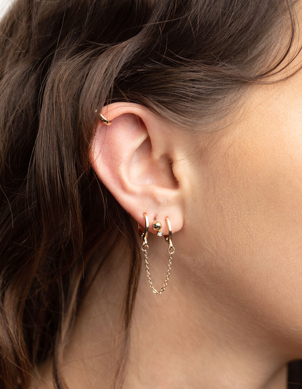 Gold Chain Huggie Hoop Earring 4 Pack Lovisa
