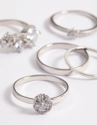 Silver Statement Cluster Ring 5-Pack - link has visual effect only