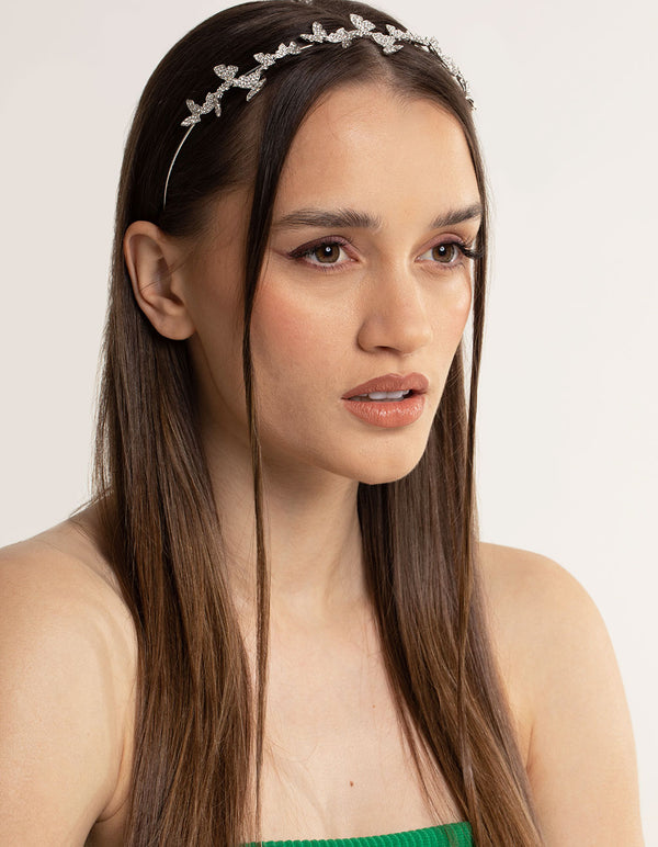 Gold Butterfly Diamante Detailed Headband