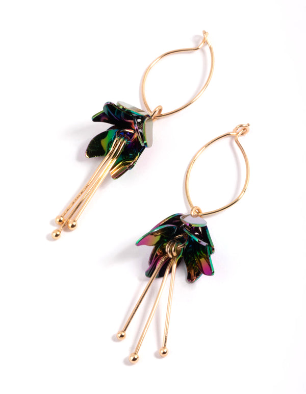 Gold Mini Flower Drop Earrings