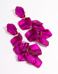 Purple Coated Petal Drop Earrings - link has visual effect only