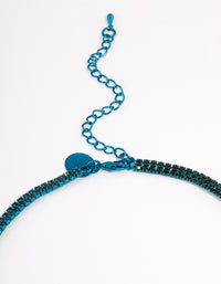 Teal Single Leaf Diamante Earring & Necklace - link has visual effect only