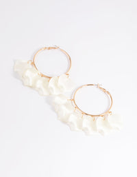 Gold Pearlised Petal Hoop Earrings - link has visual effect only