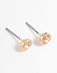 Gold Simple Stone Stud Earrings - link has visual effect only