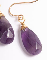 Gold Amethyst Wire Facet Drop Earrings - link has visual effect only