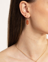 Gold Orange Shard Stack Earrings - link has visual effect only