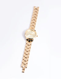 Gold Large Roman Link Watch - link has visual effect only