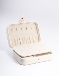 Cream Faux Leather Vanity Jewellery Box - link has visual effect only