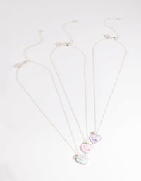 Kids Pastel Butterfly Heart BFF Necklace Pack - link has visual effect only