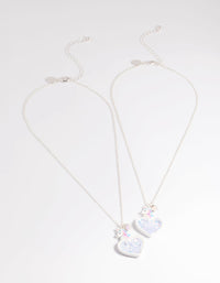 Kids Silver Unicorn Shaker BFF Necklace Pack - link has visual effect only