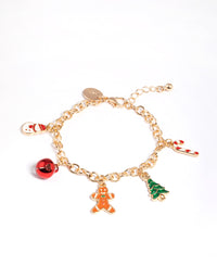 Kids Gold Gingerbread Charm Bracelet - link has visual effect only