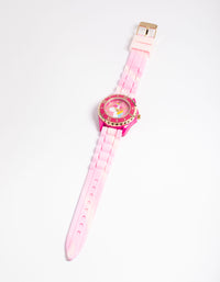 Kids Pink Unicorn Silicone Strap Watch - link has visual effect only