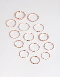 Rose Gold Fine Mix Band Ring Pack - link has visual effect only