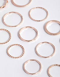 Rose Gold Fine Mix Band Ring Pack - link has visual effect only