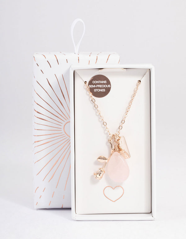 Rose Gold Rose Quartz Love Necklace