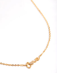 Gold Plated Cubic Zirconia Love Script Necklace - link has visual effect only