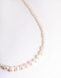 Gold Plated Gradual Freshwater Pearl Necklace - link has visual effect only