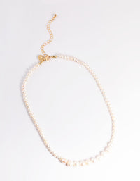 Gold Plated Gradual Freshwater Pearl Necklace - link has visual effect only