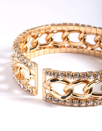 Gold Cupchain Chain Cuff Bracelet - link has visual effect only