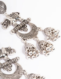 Long Antique Silver Elephant Jhumka Earrings - link has visual effect only