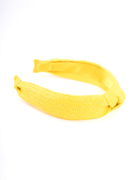 Yellow Fabric Woven Knot Headband - link has visual effect only