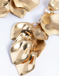 Worn Gold Metal Petal Drop Earrings - link has visual effect only