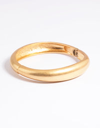 Worn Gold Rounded Hinge Cuff Bangle - link has visual effect only