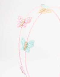 Kids Glitter Butterfly Headband 2-Row - link has visual effect only