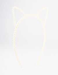 Kids Plastic Cat Ear Pearl Headband - link has visual effect only