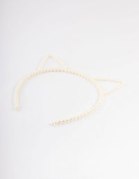 Kids Plastic Cat Ear Pearl Headband - link has visual effect only