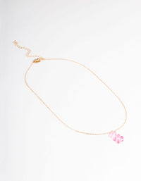 Gold Pink  Candy Bear Necklace - link has visual effect only