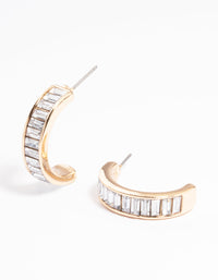 Gold Clear Huggie Earrings - link has visual effect only