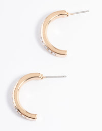 Gold Clear Huggie Earrings - link has visual effect only