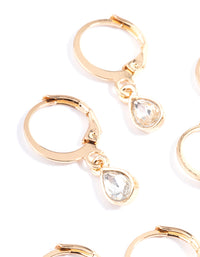 Gold Mixed Shape Huggie Earrings Pack - link has visual effect only