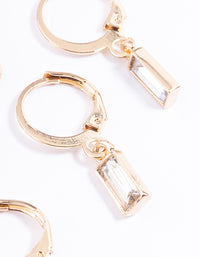 Gold Mixed Shape Huggie Earrings Pack - link has visual effect only