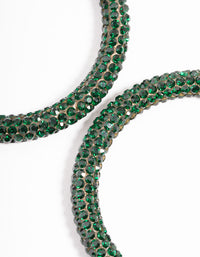 Gold Emerald 40mm Crystal Hoop Earrings - link has visual effect only