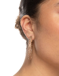 Rose Gold Diamante Mix Hoop Earrings - link has visual effect only