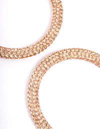 Rose Gold Diamante Mix Hoop Earrings - link has visual effect only