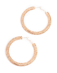 Rose Gold Diamante Mix Hoop Earrings - link has visual effect only