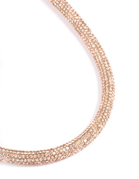 Rose Gold Skinny Diamante Tube Necklace - link has visual effect only