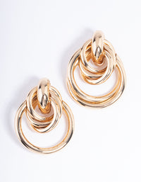 Gold Large Door Knocker Drop Earrings - link has visual effect only