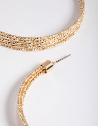 Gold Multi Diamante Cut Hoop Earrings - link has visual effect only