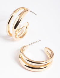 Gold Double Hoop Earrings - link has visual effect only