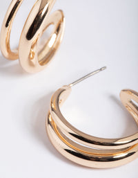 Gold Double Hoop Earrings - link has visual effect only