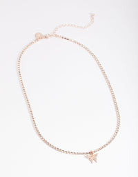 Rose Gold Cupchain Diamante Butterfly Necklace - link has visual effect only